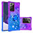 Custodia Silicone Cover Morbida Bling-Bling con Anello Supporto S02 per Samsung Galaxy Note 20 Ultra 5G Viola