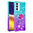 Custodia Silicone Cover Morbida Bling-Bling con Anello Supporto S02 per Samsung Galaxy Quantum2 5G