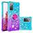 Custodia Silicone Cover Morbida Bling-Bling con Anello Supporto S02 per Samsung Galaxy S20 FE (2022) 5G Cielo Blu