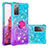 Custodia Silicone Cover Morbida Bling-Bling con Anello Supporto S02 per Samsung Galaxy S20 Lite 5G Cielo Blu
