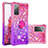 Custodia Silicone Cover Morbida Bling-Bling con Anello Supporto S02 per Samsung Galaxy S20 Lite 5G Rosa Caldo