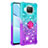 Custodia Silicone Cover Morbida Bling-Bling con Anello Supporto S02 per Xiaomi Mi 10i 5G Cielo Blu