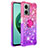 Custodia Silicone Cover Morbida Bling-Bling con Anello Supporto S02 per Xiaomi Redmi Note 11E 5G Rosa Caldo