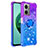 Custodia Silicone Cover Morbida Bling-Bling con Anello Supporto S02 per Xiaomi Redmi Note 11E 5G Viola