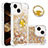 Custodia Silicone Cover Morbida Bling-Bling con Anello Supporto S03 per Apple iPhone 13