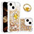 Custodia Silicone Cover Morbida Bling-Bling con Anello Supporto S03 per Apple iPhone 14 Plus