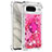 Custodia Silicone Cover Morbida Bling-Bling con Anello Supporto S03 per Google Pixel 8 5G Rosa Caldo