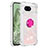 Custodia Silicone Cover Morbida Bling-Bling con Anello Supporto YB1 per Google Pixel 8a 5G Oro Rosa