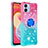 Custodia Silicone Cover Morbida Bling-Bling con Anello Supporto YB2 per Samsung Galaxy M04