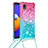 Custodia Silicone Cover Morbida Bling-Bling con Cinghia Cordino Mano S01 per Samsung Galaxy A01 Core