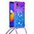 Custodia Silicone Cover Morbida Bling-Bling con Cinghia Cordino Mano S01 per Samsung Galaxy A01 Core