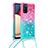 Custodia Silicone Cover Morbida Bling-Bling con Cinghia Cordino Mano S01 per Samsung Galaxy A03s Rosa