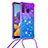 Custodia Silicone Cover Morbida Bling-Bling con Cinghia Cordino Mano S01 per Samsung Galaxy A21