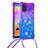 Custodia Silicone Cover Morbida Bling-Bling con Cinghia Cordino Mano S01 per Samsung Galaxy A31