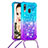 Custodia Silicone Cover Morbida Bling-Bling con Cinghia Cordino Mano S01 per Samsung Galaxy A40