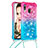 Custodia Silicone Cover Morbida Bling-Bling con Cinghia Cordino Mano S01 per Samsung Galaxy A40 Rosa