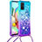 Custodia Silicone Cover Morbida Bling-Bling con Cinghia Cordino Mano S01 per Samsung Galaxy A71 5G