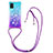 Custodia Silicone Cover Morbida Bling-Bling con Cinghia Cordino Mano S01 per Samsung Galaxy A71 5G