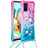 Custodia Silicone Cover Morbida Bling-Bling con Cinghia Cordino Mano S01 per Samsung Galaxy A71 5G Rosa
