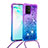 Custodia Silicone Cover Morbida Bling-Bling con Cinghia Cordino Mano S01 per Samsung Galaxy A91