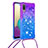 Custodia Silicone Cover Morbida Bling-Bling con Cinghia Cordino Mano S01 per Samsung Galaxy M02
