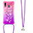 Custodia Silicone Cover Morbida Bling-Bling con Cinghia Cordino Mano S01 per Samsung Galaxy M10S