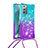 Custodia Silicone Cover Morbida Bling-Bling con Cinghia Cordino Mano S01 per Samsung Galaxy Note 20 5G