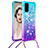 Custodia Silicone Cover Morbida Bling-Bling con Cinghia Cordino Mano S01 per Samsung Galaxy S20 5G