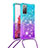 Custodia Silicone Cover Morbida Bling-Bling con Cinghia Cordino Mano S01 per Samsung Galaxy S20 Lite 5G Cielo Blu