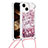 Custodia Silicone Cover Morbida Bling-Bling con Cinghia Cordino Mano S02 per Apple iPhone 13