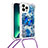 Custodia Silicone Cover Morbida Bling-Bling con Cinghia Cordino Mano S02 per Apple iPhone 13 Pro