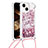 Custodia Silicone Cover Morbida Bling-Bling con Cinghia Cordino Mano S02 per Apple iPhone 14 Plus