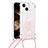 Custodia Silicone Cover Morbida Bling-Bling con Cinghia Cordino Mano S02 per Apple iPhone 14 Plus Rosa