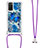 Custodia Silicone Cover Morbida Bling-Bling con Cinghia Cordino Mano S02 per Samsung Galaxy A03s