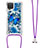 Custodia Silicone Cover Morbida Bling-Bling con Cinghia Cordino Mano S02 per Samsung Galaxy A12 Nacho