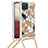 Custodia Silicone Cover Morbida Bling-Bling con Cinghia Cordino Mano S02 per Samsung Galaxy A12 Nacho Oro
