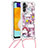 Custodia Silicone Cover Morbida Bling-Bling con Cinghia Cordino Mano S02 per Samsung Galaxy A13 5G