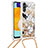 Custodia Silicone Cover Morbida Bling-Bling con Cinghia Cordino Mano S02 per Samsung Galaxy A13 5G Oro