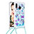 Custodia Silicone Cover Morbida Bling-Bling con Cinghia Cordino Mano S02 per Samsung Galaxy A20e