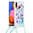 Custodia Silicone Cover Morbida Bling-Bling con Cinghia Cordino Mano S02 per Samsung Galaxy A20s