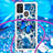Custodia Silicone Cover Morbida Bling-Bling con Cinghia Cordino Mano S02 per Samsung Galaxy A21s