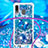 Custodia Silicone Cover Morbida Bling-Bling con Cinghia Cordino Mano S02 per Samsung Galaxy A30