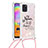 Custodia Silicone Cover Morbida Bling-Bling con Cinghia Cordino Mano S02 per Samsung Galaxy A31 Multicolore