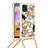 Custodia Silicone Cover Morbida Bling-Bling con Cinghia Cordino Mano S02 per Samsung Galaxy A31 Oro