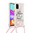 Custodia Silicone Cover Morbida Bling-Bling con Cinghia Cordino Mano S02 per Samsung Galaxy A41 Multicolore