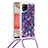 Custodia Silicone Cover Morbida Bling-Bling con Cinghia Cordino Mano S02 per Samsung Galaxy A42 5G Viola