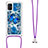 Custodia Silicone Cover Morbida Bling-Bling con Cinghia Cordino Mano S02 per Samsung Galaxy A51 4G