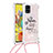 Custodia Silicone Cover Morbida Bling-Bling con Cinghia Cordino Mano S02 per Samsung Galaxy A51 4G