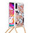 Custodia Silicone Cover Morbida Bling-Bling con Cinghia Cordino Mano S02 per Samsung Galaxy A70