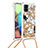Custodia Silicone Cover Morbida Bling-Bling con Cinghia Cordino Mano S02 per Samsung Galaxy A71 4G A715 Oro